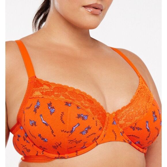 Savage X Fenty Women's Sz 46DDD Hot Red Shot Cotton Essentials Unlined Bra $40+ - Picture 7 of 7